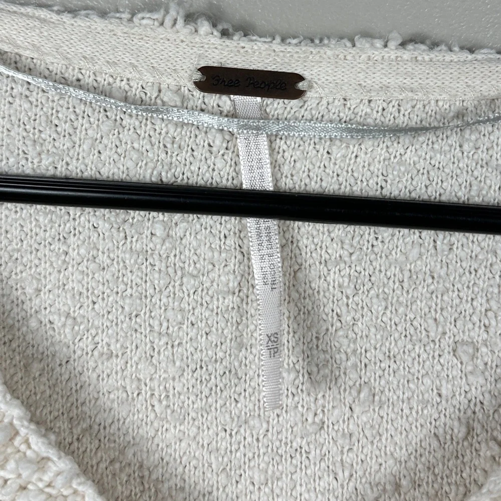 Free People Popcorn Cropped Sweater In Cream Size XS